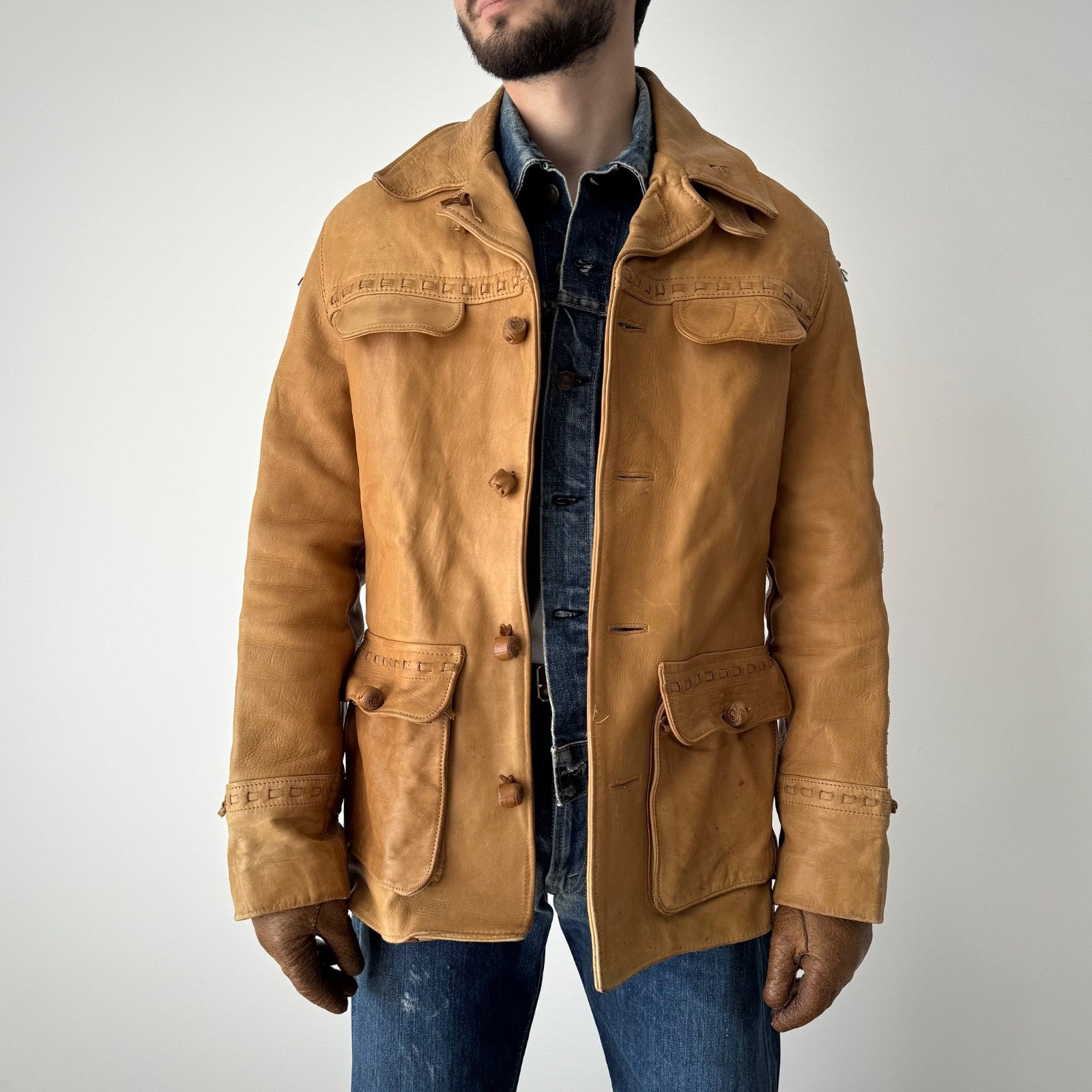 Vintage 90s Pioneer Wear USA Rancho Riding Leather Coat – Thepuregarb