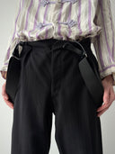 1940s European Striped Wool Suit Trousers