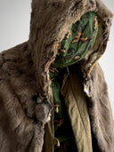 Vintage Fur Hooded Poncho