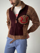 Vintage Jim & Larry Sportswear Hand Knit Wool Cardigan