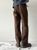 1970s England Work Moleskin Sun Faded Brown Trousers