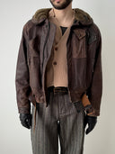 Archive Emporio Armani AW83 Cargo Leather Jacket