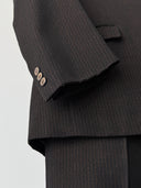 1940s Austrian Two Piece Gabardine Brown Striped Suit