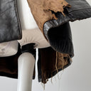 Vintage 1970s England ‘Strong and Fisher’ Thrashed Black Leather Coat