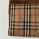 1980s Burberrys Nova Check Leather Canvas Shoulder Bag