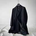 Antique Early 20th Century Edwardian Era European Black Wool Frock Coat