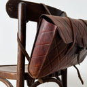 1960s Vintage Swiss Brown Leather Briefcase Handle/Backpack