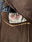 Vintage 1970s England ‘Strong and Fisher’ Thrashed Black Leather Coat