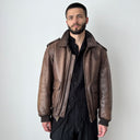 Vintage 80s Neiman Marcus A2 Flying Brown Leather Bomber Jacket