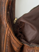 1960s USA Hunting 2 in 1 Brown Faded Leather Jacket