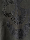 Xagon Man Distressed Skull Avant Garde Full Zip Asymetrical Hoodie