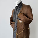 Vintage 1970s England ‘Strong and Fisher’ Thrashed Black Leather Coat