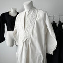 1910s Antique Edwardian Tuxedo Formal White Dress Shirt