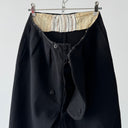 1930s European Modified Front Flap Black Wool Trousers