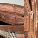 1980s Burberrys Nova Check Leather Canvas Shoulder Bag