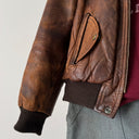 1960s USA Hunting 2 in 1 Brown Faded Leather Jacket