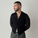 Antique ≈1920s European Workwear Black Railroad Wool Gilet Jacket