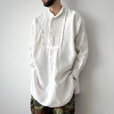 1900s Antique Edwardian French Dress Long Smock Shirt