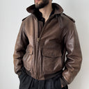 Vintage 80s Neiman Marcus A2 Flying Brown Leather Bomber Jacket