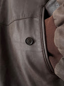 Faconnable Lambskin Leather Brown Jacket