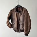 Vintage 80s Neiman Marcus A2 Flying Brown Leather Bomber Jacket
