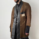 Vintage 1970s England ‘Strong and Fisher’ Thrashed Black Leather Coat