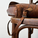 1960s Vintage Swiss Brown Leather Briefcase Handle/Backpack