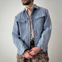 1950s Swiss Army Work Metal Button Denim Chore Jacket
