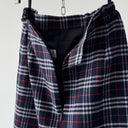 Vintage 90s Women's Burberrys Wool Blue Plaid Nova Check Midi Skirt