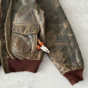 1970s USAF A-2 Leonhard Meerbusch Flying Leather Brown Faded Jacket