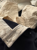 Vintage 1950s British Railway Work Fishtail Navy Wool Trousers