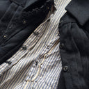 1910s Antique Edwardian Women’s Snap Up Black Wool Bodice Jacket