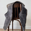 1950s Vintage German Gray Leather Shearling Gilet Vest