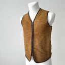 Vintage 1960s French Workwear ‘Eclair’ Zip Sheepskin Shearling Gilet Vest
