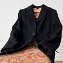 ≈1920s Antique French Women’s Black Wool Sack Coat