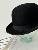 1940s Herbert Johnson England Black Bowler Hat