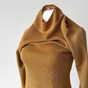 1980s Hermes Paris Women’s Gold Silk Sweater
