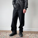 1930s European Modified Front Flap Black Wool Trousers