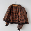 1960s USA Hunting 2 in 1 Brown Faded Leather Jacket