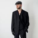 1960s Vintage Austrian Style Three Piece Black Suit