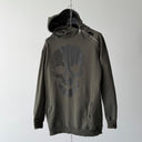 Xagon Man Distressed Skull Avant Garde Full Zip Asymetrical Hoodie