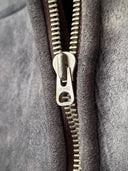 1950s Vintage German Gray Leather Shearling Gilet Vest