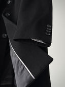 RAF by Raf Simons Three Button Black Wool Chester Coat