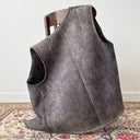 1950s Vintage German Gray Leather Shearling Gilet Vest