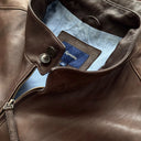Faconnable Lambskin Leather Brown Jacket