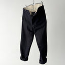 Vintage 1950s British Railway Work Fishtail Navy Wool Trousers