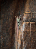 1960s USA Hunting 2 in 1 Brown Faded Leather Jacket
