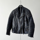 1970s Vintage Moto Biker Faded Navy Leather Jacket