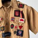Vintage Original 1940s WW2 British Boy Scouts Patches Button Short Sleeve Shirt