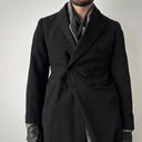 Antique Early 20th Century Edwardian Era European Black Wool Frock Coat